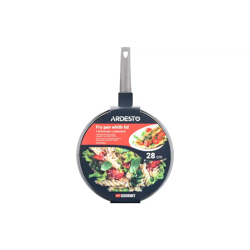 مقلاة عميقة مع غطاء Ardesto Gemini Gourmet Apulia, Gray (AR2428GGL)