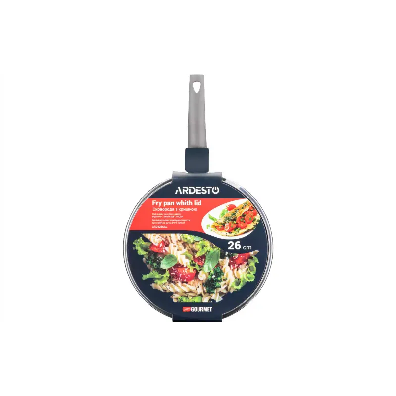 Глибока сковорода з кришкою Ardesto Gemini Gourmet Apulia, Gray (AR2426GGL)