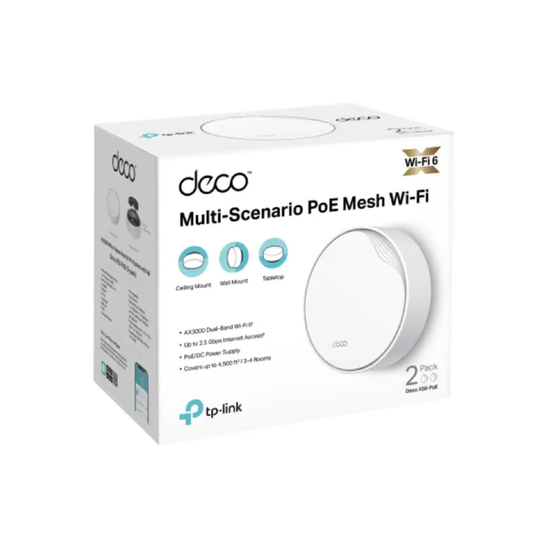 Маршрутизатор TP-Link  X50 (Deco X50 PoE 2 pack)