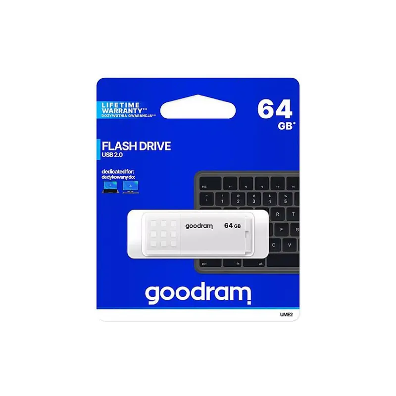محرك أقراص USB Goodram UME2, White (UME2-0640W0R11)