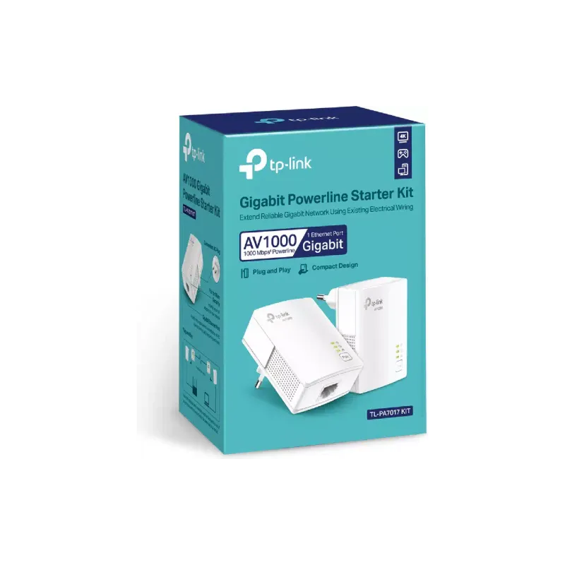 Adaptador de línea eléctrica TP-Link (TL-PA7017 kit)