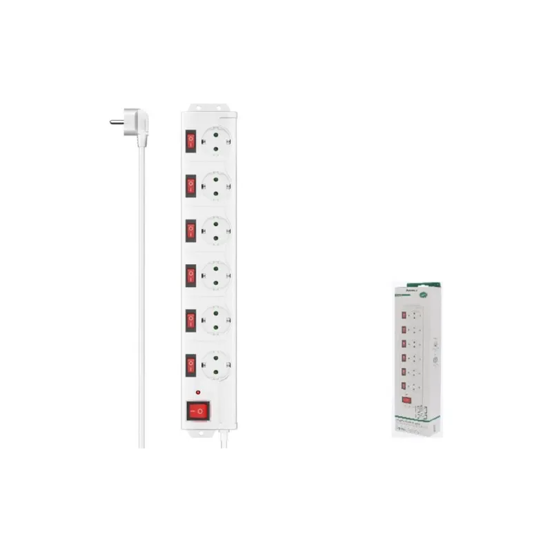 6-vtični podaljšek Hama, White (00223159)