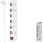 6-socket power strip Hama (00223159), White