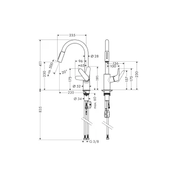 Змішувач для кухні Hansgrohe, Black (31815670)