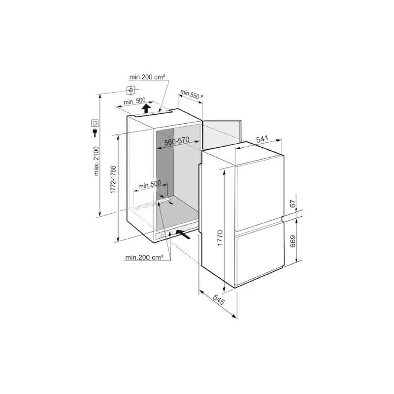 Geladeira embutida Liebherr, White (ICNSF5103)