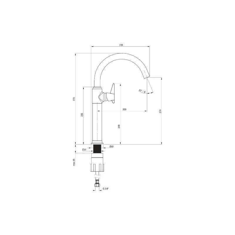 خلاط الحوض Deante (BQT_M21K)
