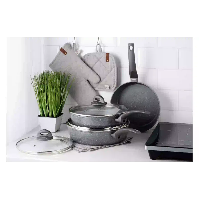 مقلاة عميقة مع غطاء Ardesto Gemini Gourmet Apulia, Gray (AR2424GGL)