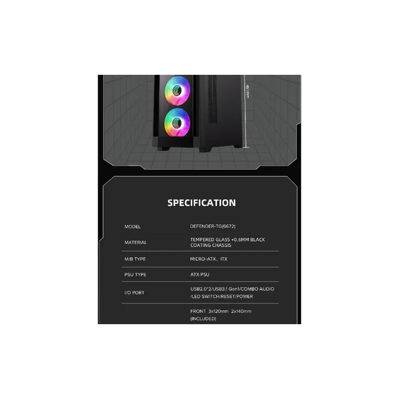 Корпус для ПК Gamemax  (Defender-TG)