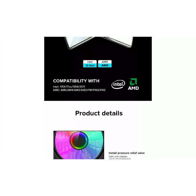 CPU hűtő Gamemax, Black (Iceburg-120-Black-infinity)