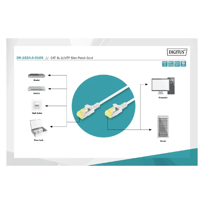 Патч-корд Digitus  Gray (DK-1624-A-010S)