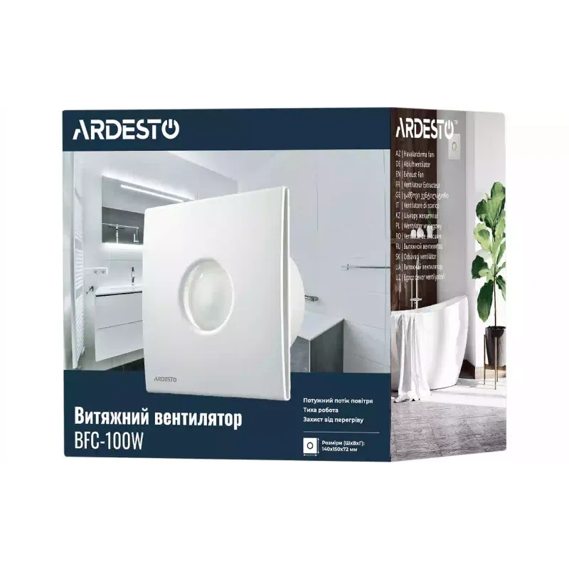 Elszívó ventilátor Ardesto, White (BFC-100W)