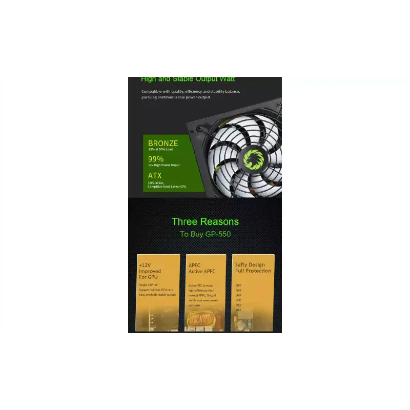 hajtómű Gamemax, Black (GP-550)