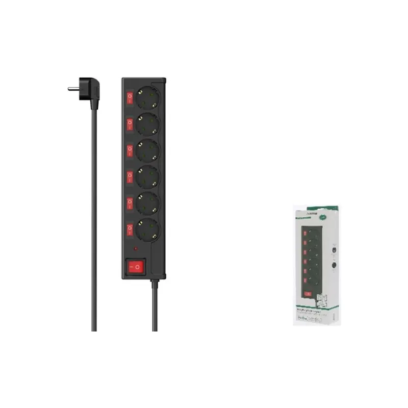 6-fach Steckdosenleiste Hama, Black (00223158)