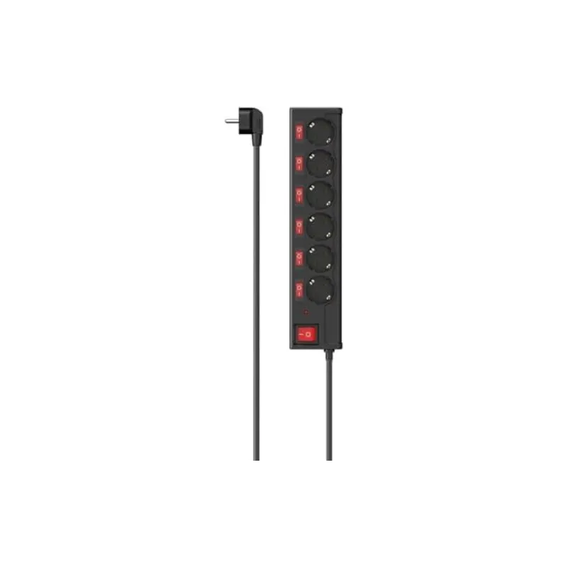 6-fach Steckdosenleiste Hama, Black (00223158)