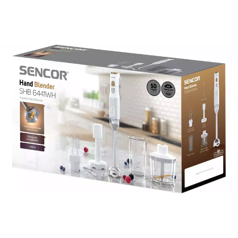 Блендер занурювальний Sencor (SHB6441WH), 800 мл, 1200 Вт, White
