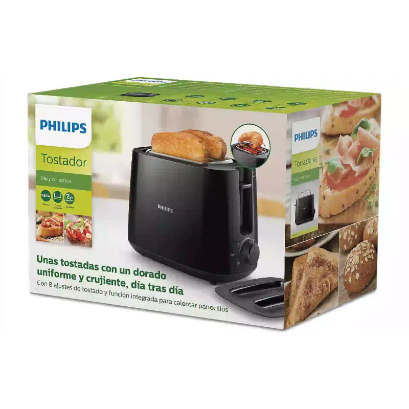 Torradeira Philips Daily Collection, Black (HD2582/90)