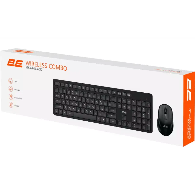 Tastatur + Maus 2E, Black (2E-MK420WB_UA)