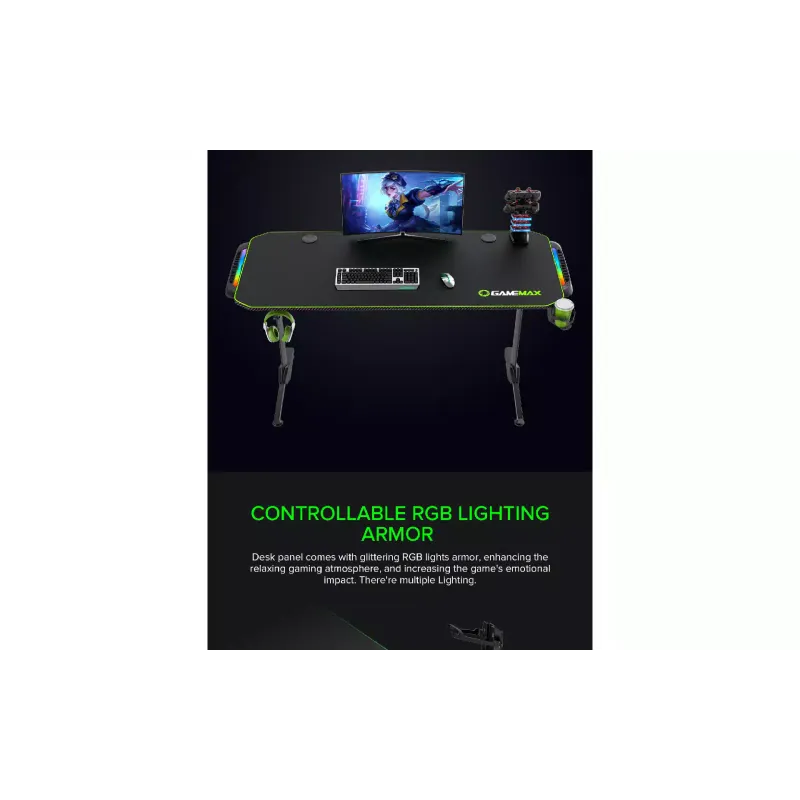 Компютърно бюро Gamemax, Black (D140 Carbon-RGB)