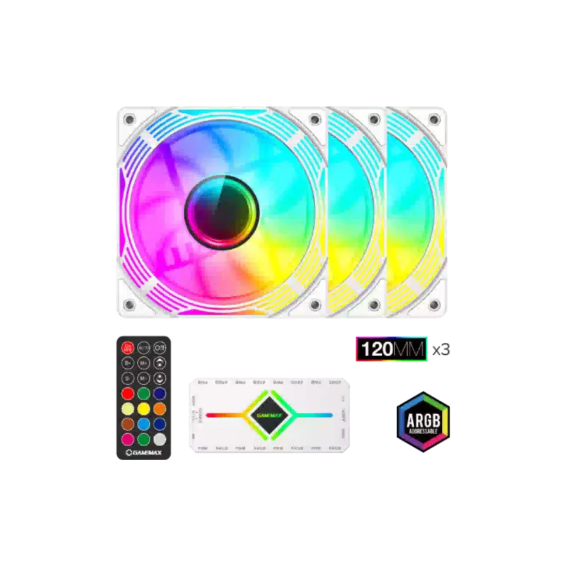 Корпусный вентилятор Gamemax  (KF300-WH)