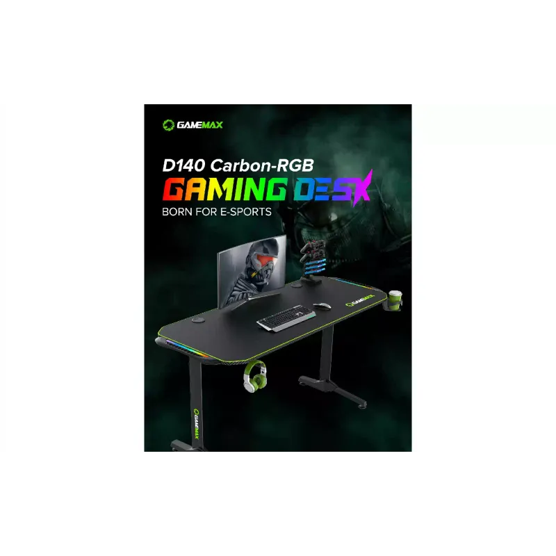 Компютърно бюро Gamemax, Black (D140 Carbon-RGB)