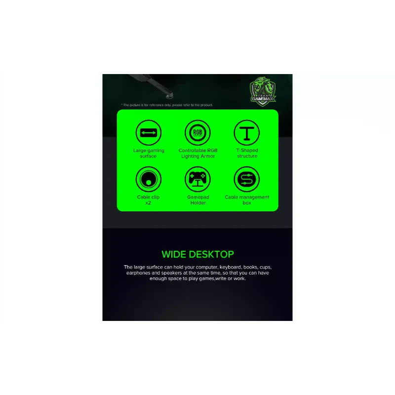 Компютърно бюро Gamemax, Black (D140 Carbon-RGB)