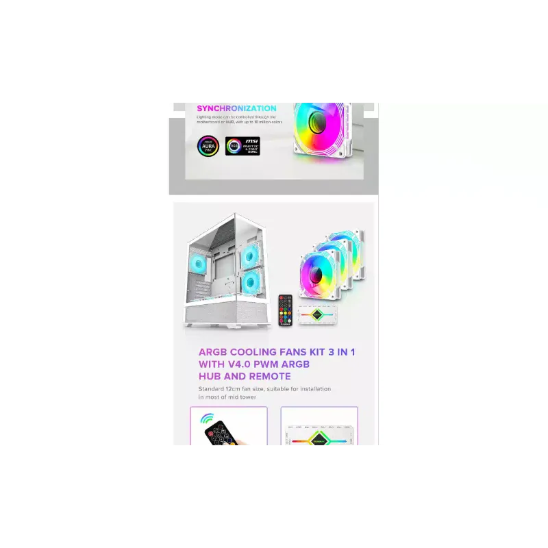 Корпусный вентилятор Gamemax  (KF300-WH)