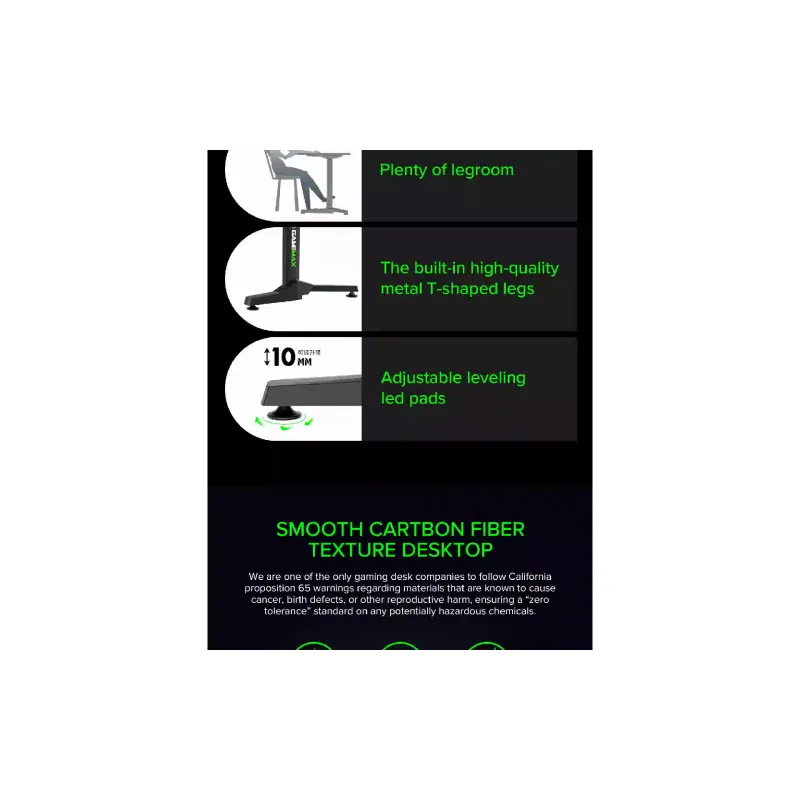 Компютърно бюро Gamemax, Black (D140 Carbon-RGB)