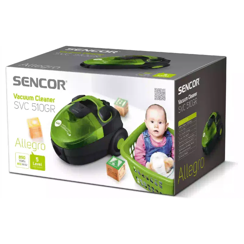 Aspirador de pó Sencor, Green (SVC510GR-EUE2)