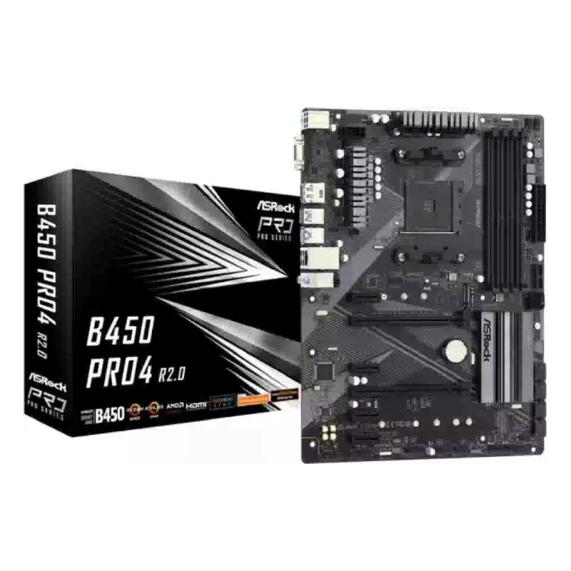 اللوحة الأم ASRock Pro (B450M PRO 4 R2.0 6 GPU)