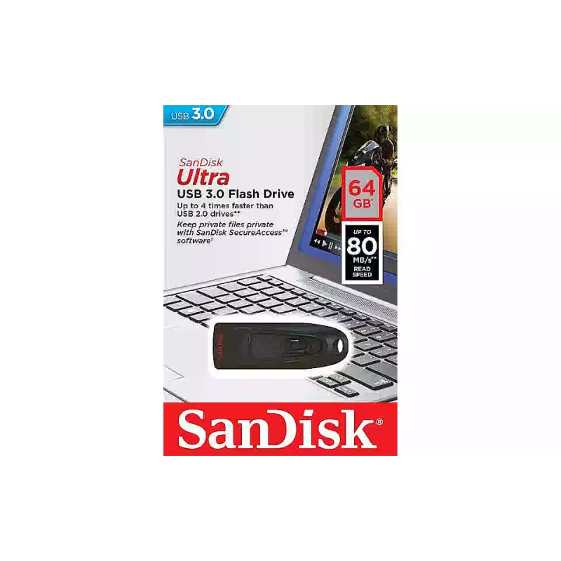 محرك أقراص USB Sandisk, Black (SDCZ48-064G-U46)