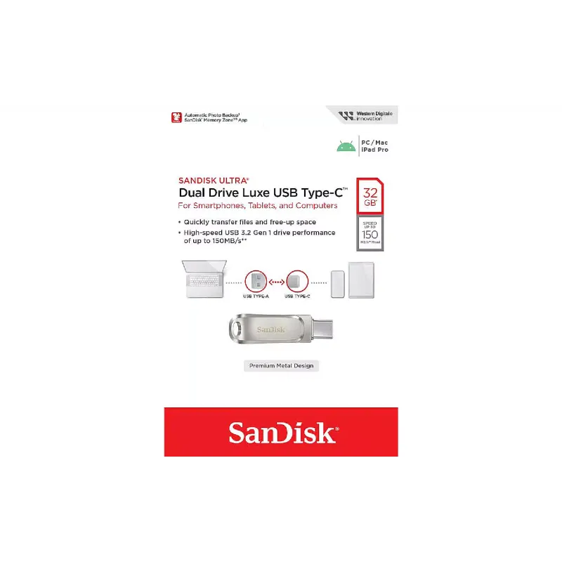Μονάδα USB Sandisk, Silver (SDDDC4-032G-G46)