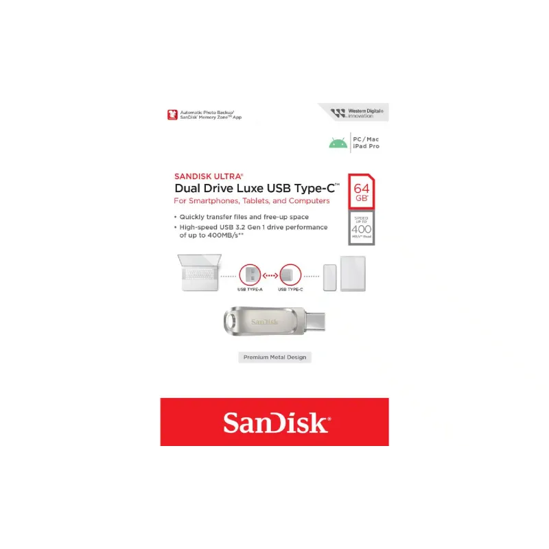 Накопичувач USB Sandisk 64Gb Silver (SDDDC4-064G-G46)