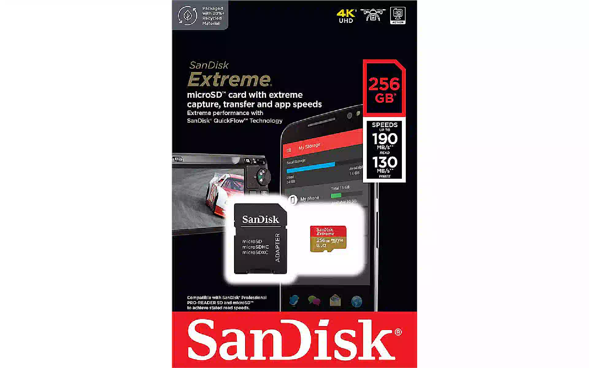 Карта с памет Sandisk Extreme (SDSQXAV-256G-GN6MA) Карта с памет Sandisk Extreme (SDSQXAV-256G-GN6MA)