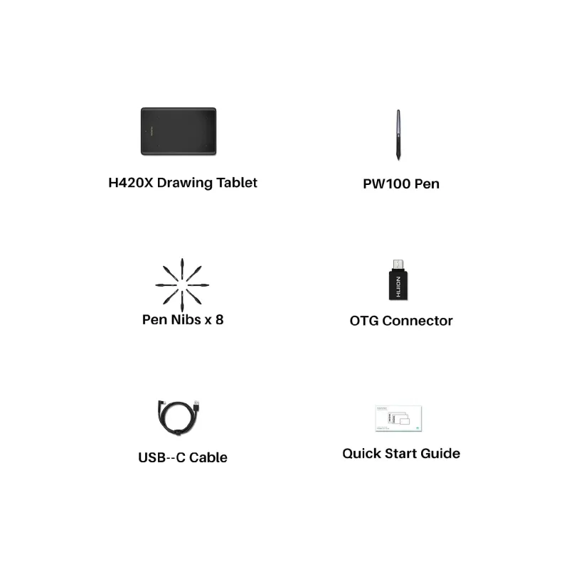 جهاز لوحي Huion, Black (H420X)