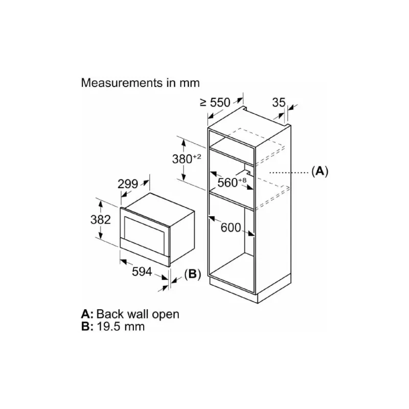 Вбудована мікрохвильова піч Siemens (BE732L1B1), Black