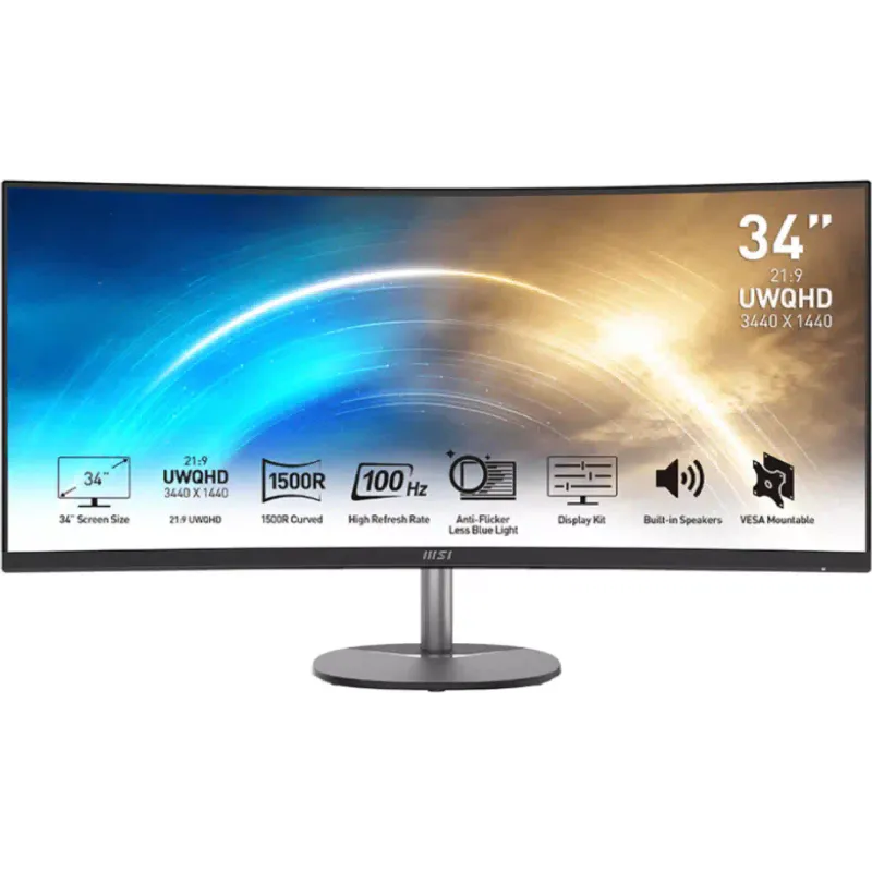 Curved monitor MSI 34" 3.5K UWQHD  (PRO MP341CQ)