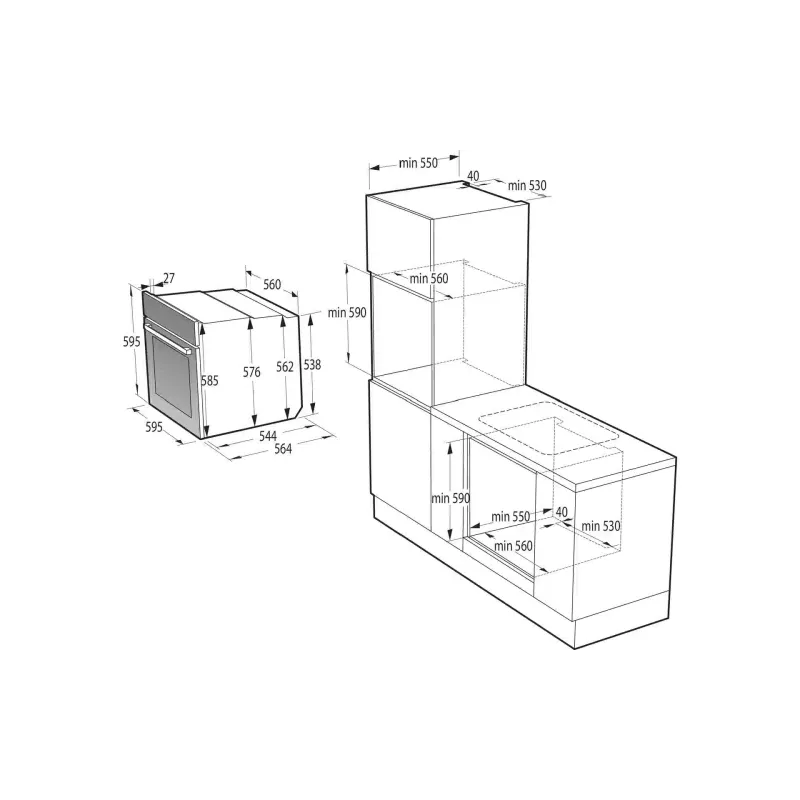 فرن مدمج Gorenje, Black (BOS6747A05DG)