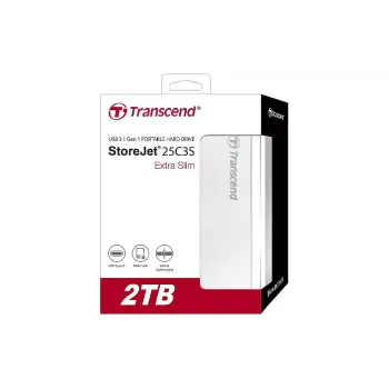 Накопитель USB Transcend 2Tb Silver (TS2TSJ25C3S)