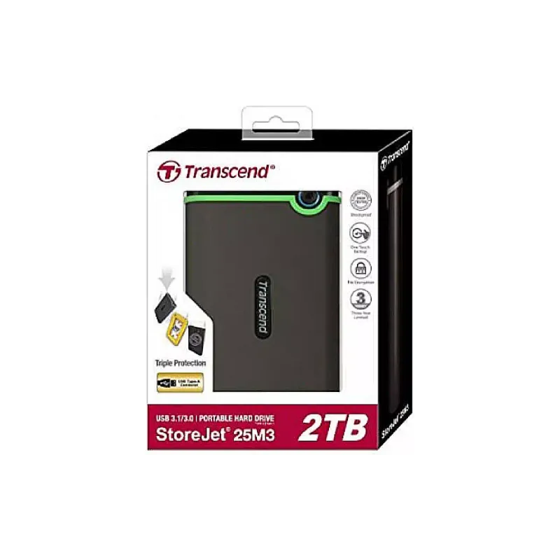 محرك أقراص USB Transcend 25M3, Gray (TS2TSJ25M3S)