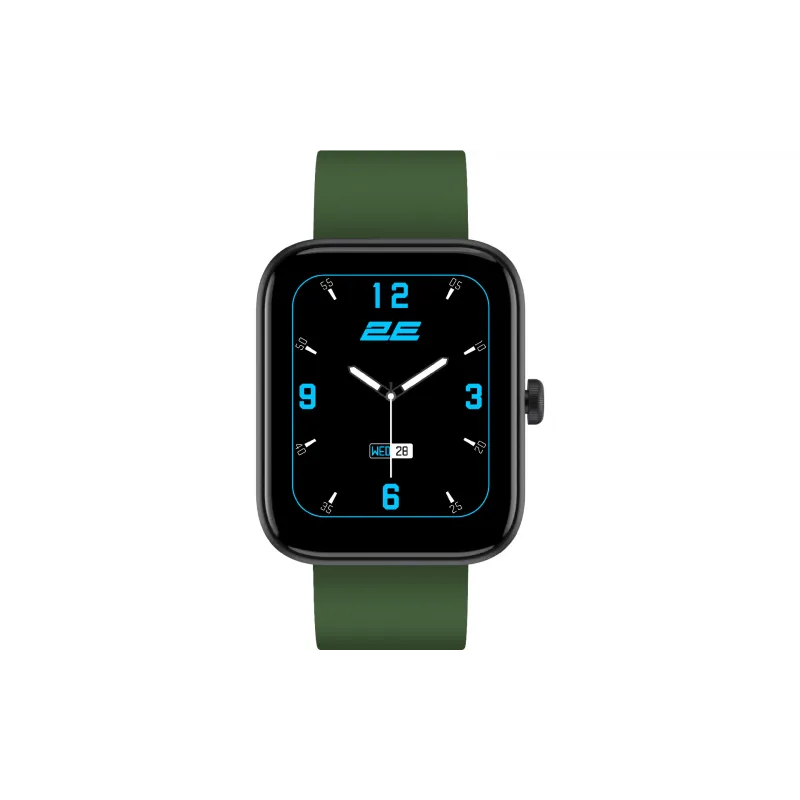 Смарт-годинник 2E Alpha SQ Music Edition (2E-CWW40BKGN), 46 мм, Black/Green
