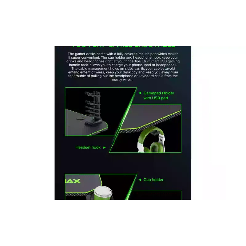 Computertisch Gamemax, Black (D140 Carbon)