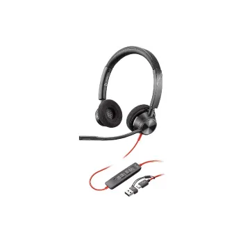 Fejhallgató Poly On-ear Poly Blackwire 3320-M, Black (8X220AA)