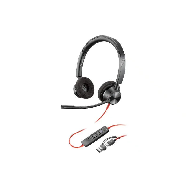 Fone de ouvido Poly On-ear Poly Blackwire 3320-M, Black (8X220AA)