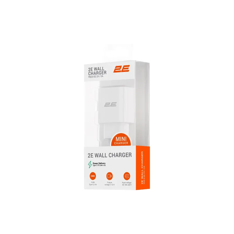 شاحن 2E, White (2E-WC1USBC20W-W)