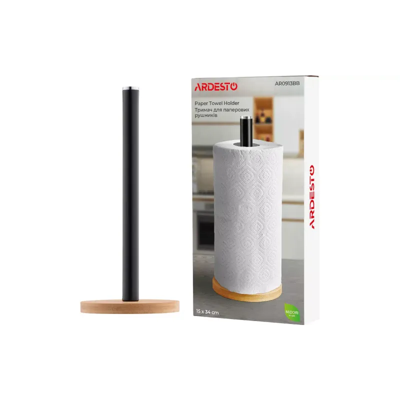 Papírtörlő tartó Ardesto Midori, Black (AR0913BB)
