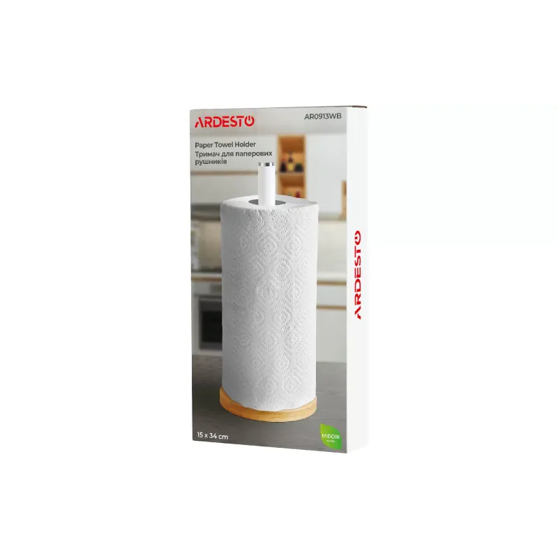 Porta-toalhas de papel Ardesto Midori, White (AR0913WB)