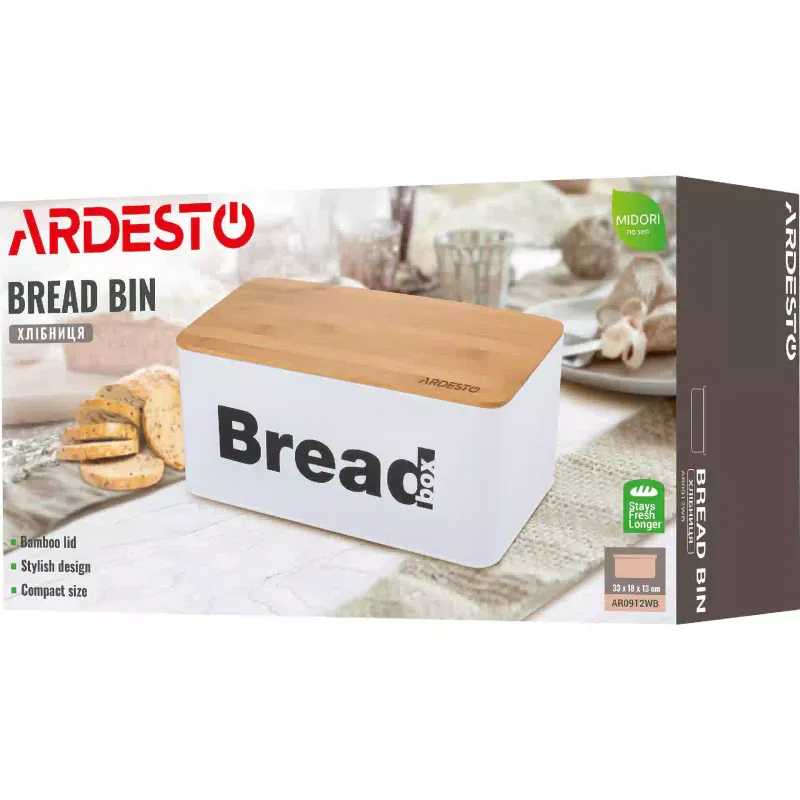 Breadbox Ardesto Midori, White (AR0912WB)