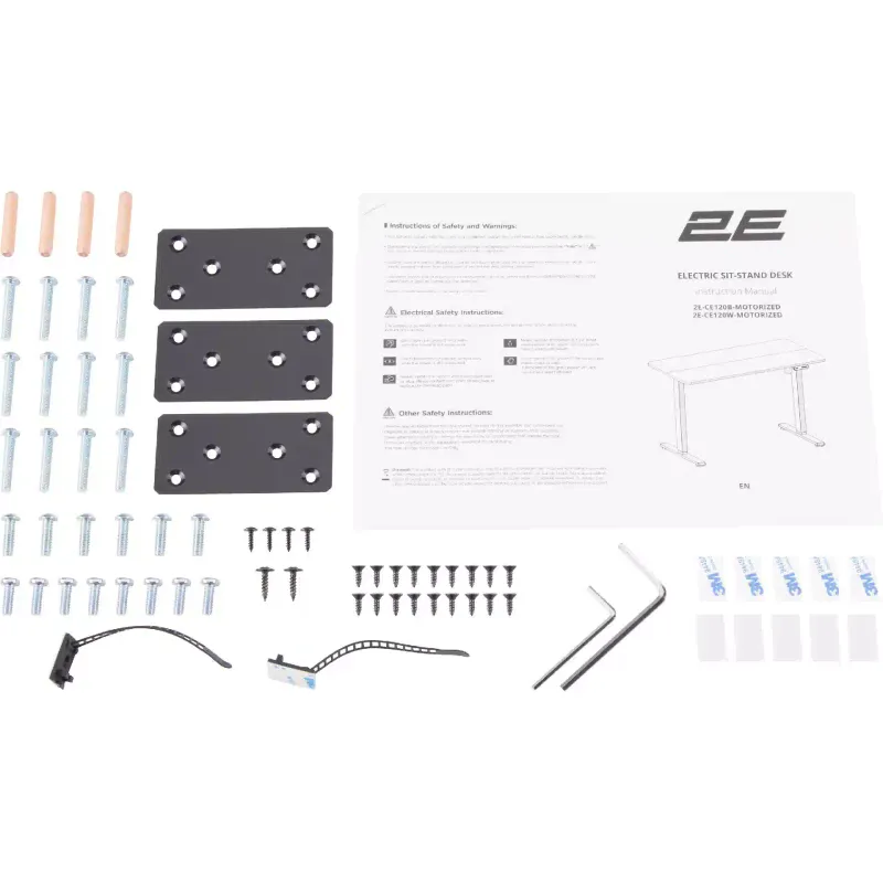 Számítógépasztal 2E, White (2E-CE120W-MOTORIZED)