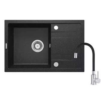 Küchenspüle + Mischbatterie Deante, Black (ZRCP2113)
