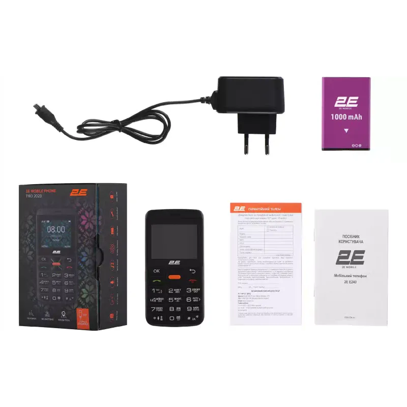 Мобилен телефон 2E T180 Max, Black (688130251051)